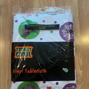 New Hauted Halloween White Vinyl Back Tablecloth  52" x 90" oblong